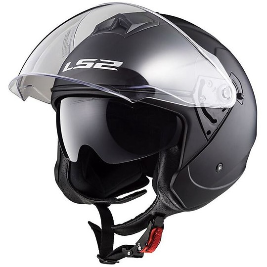Double Jet LS2 Visor Moto Helmet OF573 TWISTER Black Lucido