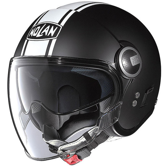 Double Jet Mini-Jet Motorcycle Helmet Nolan N21 Visor Duet 007 Black Opaco White