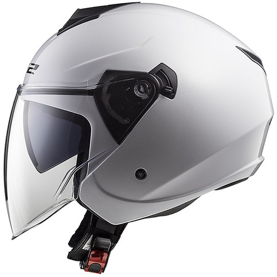 Double LS2 Visor Moto Jet Helmet OF573 TWISTER White Glossy