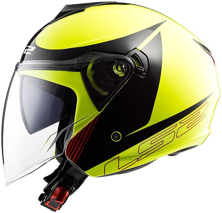 Jet Motorcycle Helmet Ls2 Double Visor Ls2 OF573 TWISTER 2 Combo White Green Red P37369