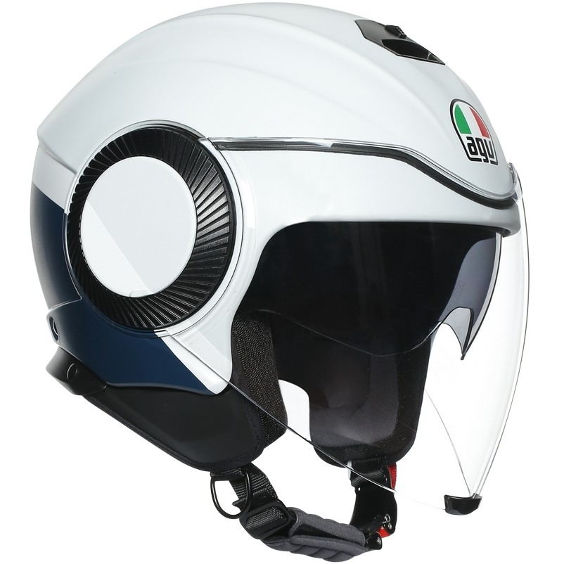 Double Visor Jet Motorcycle Helmet AGV ORBYT Multi BLOCK Matt Light Gray Ebony 
