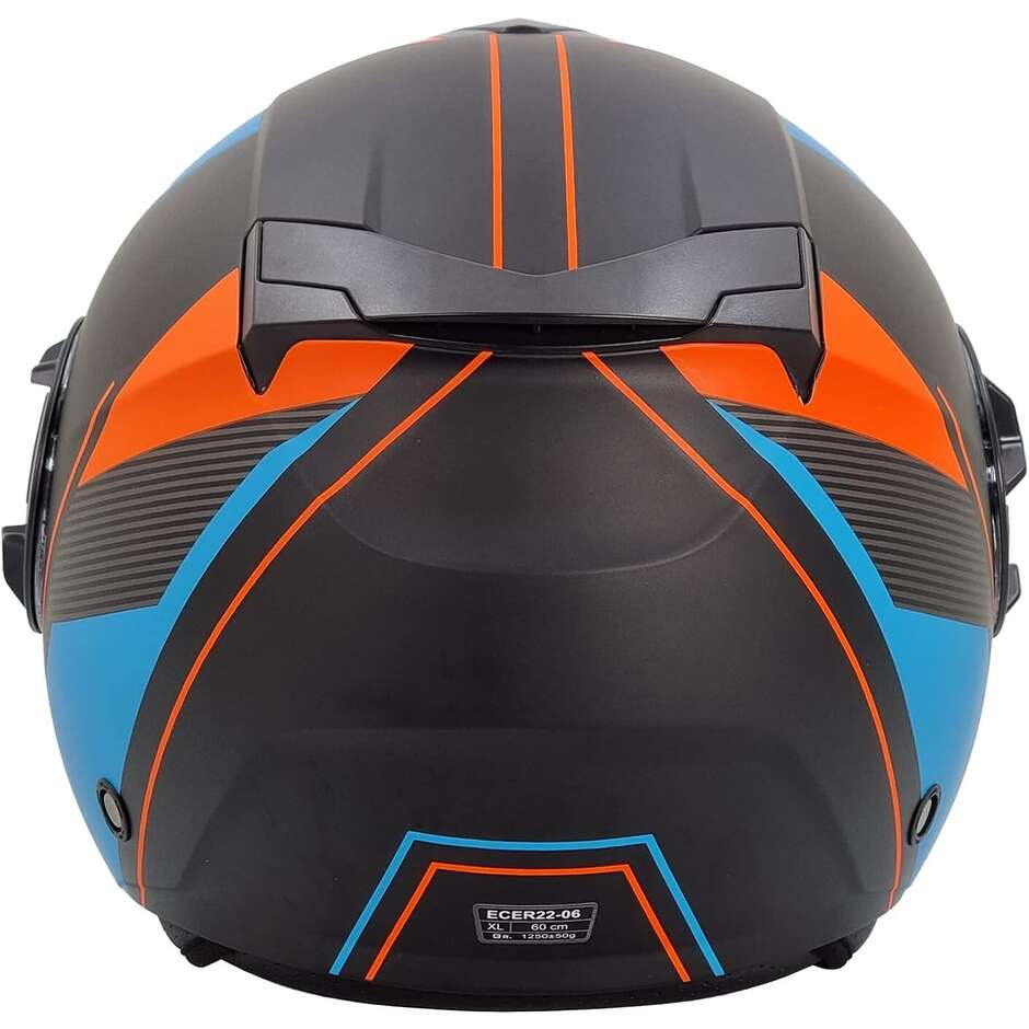 Double Visor Jet Motorcycle Helmet Bhr 830 Flash Cool Matt Black Orange