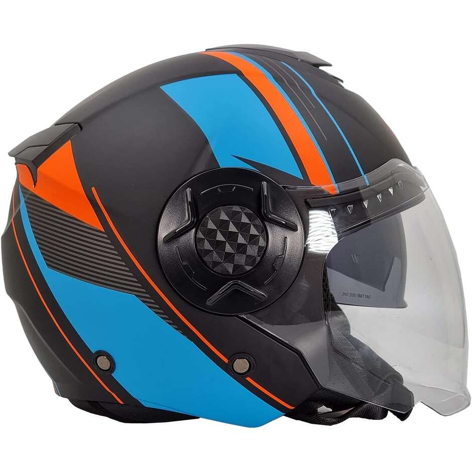 Double Visor Jet Motorcycle Helmet Bhr 830 Flash Cool Matt Black Orange