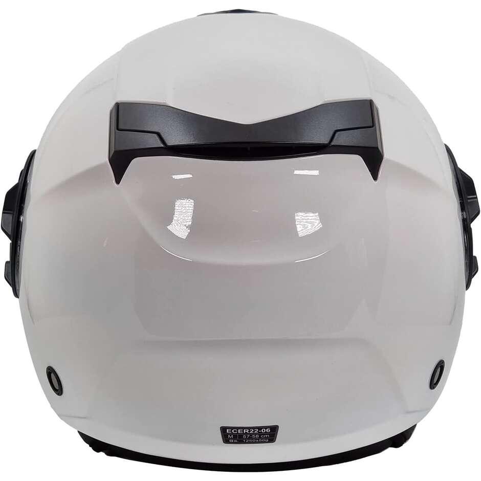 Double Visor Jet Motorcycle Helmet Bhr 830 Flash Glossy White