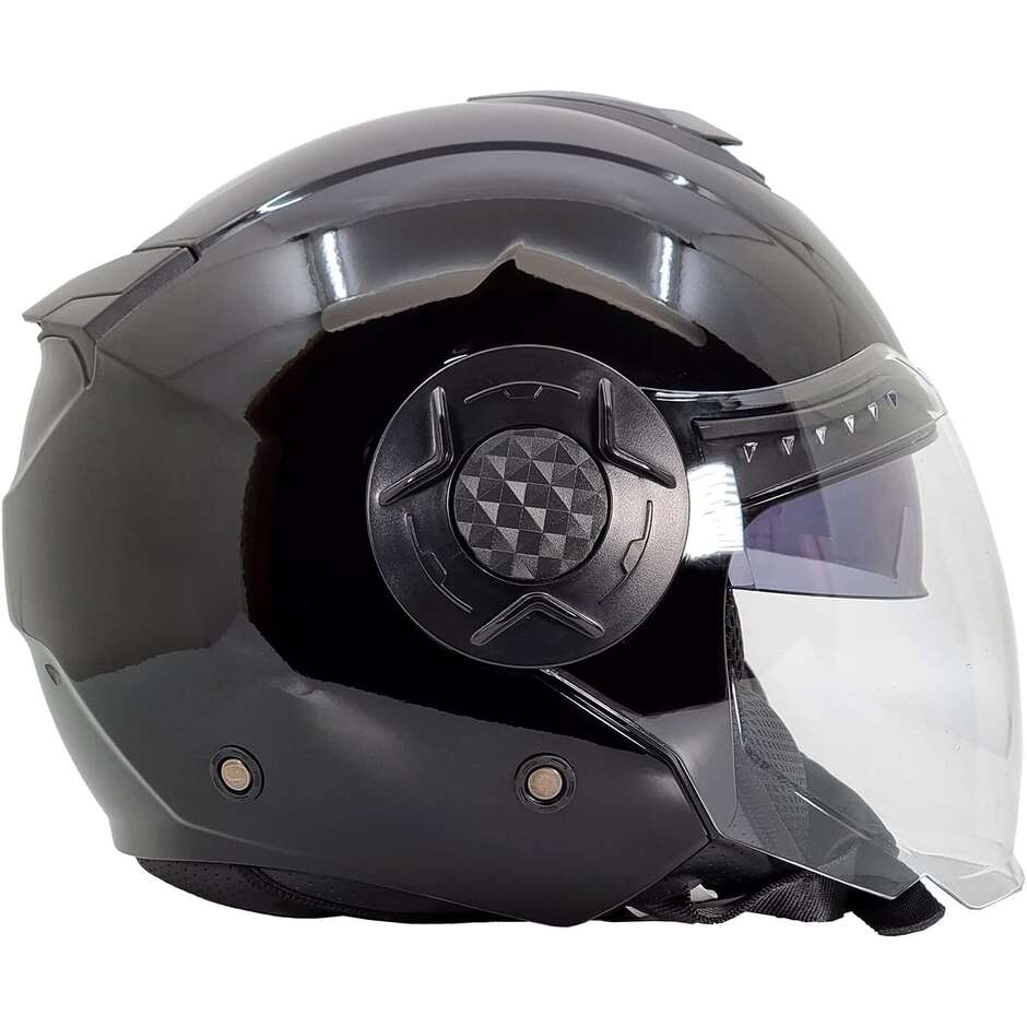 Double Visor Jet Motorcycle Helmet Bhr 830 Flash Metallic Black