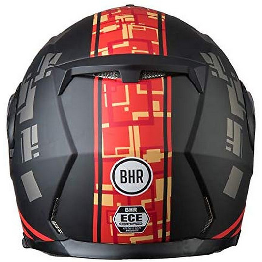 Double Visor Modular Motorcycle Helmet BHR 805 POWER Black Red