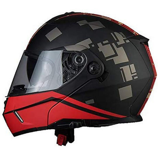 Double Visor Modular Motorcycle Helmet BHR 805 POWER Black Red