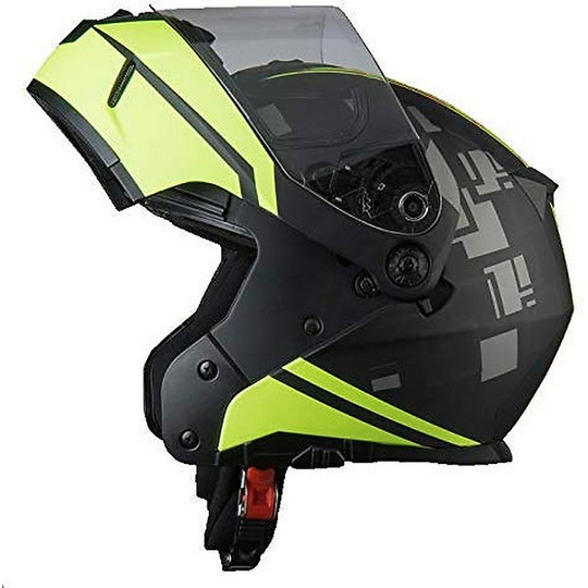 Double Visor Modular Motorcycle Helmet BHR 805 POWER Black Yellow