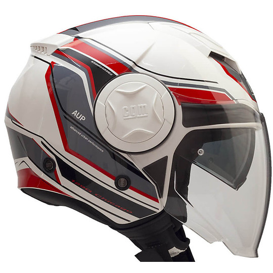 Double Visor Motorcycle Helmet Jet CGM 129g CHICAGO White