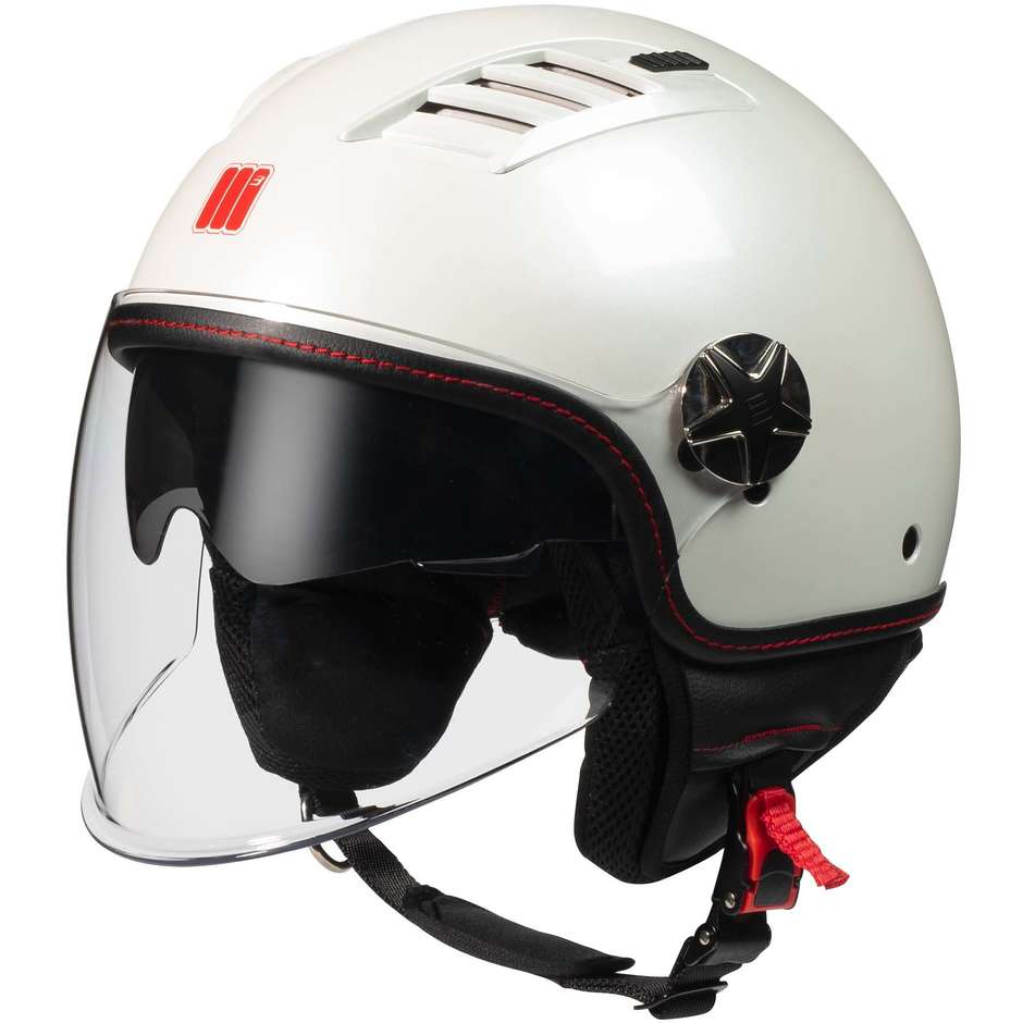 Double Visor Motorcycle Helmet Jet Motocubo Buenos Aires EVO Aerated Glossy White