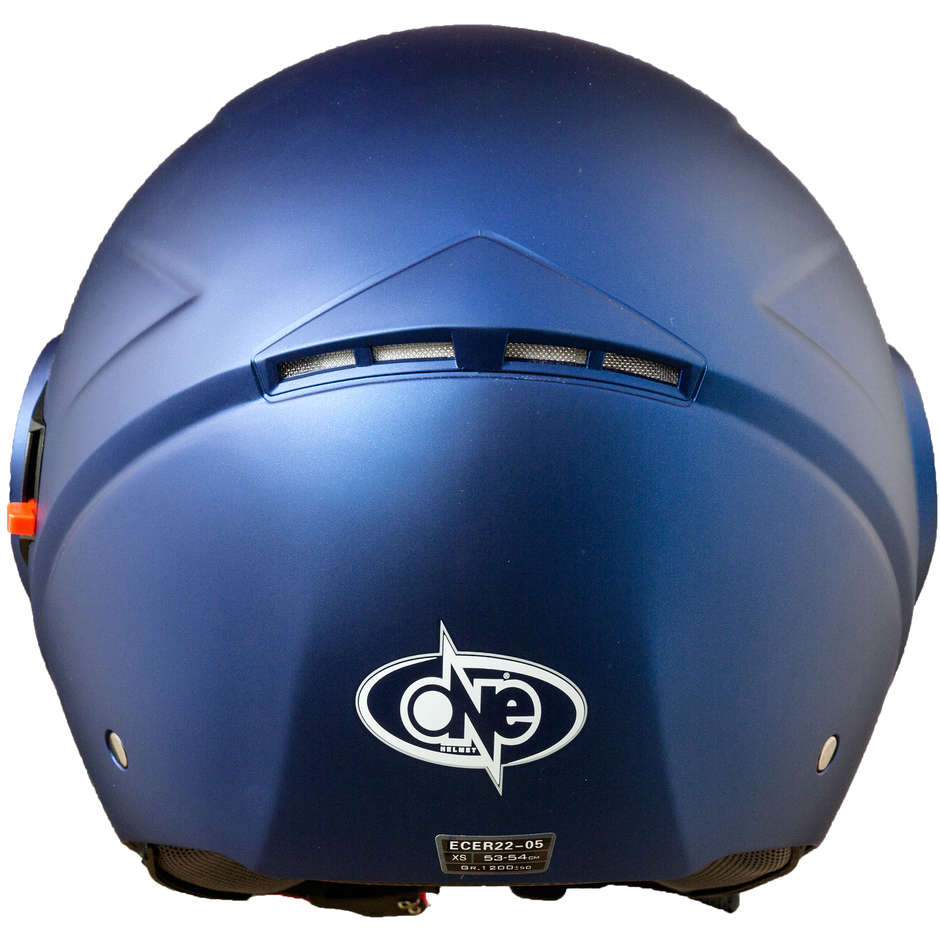 Double Visor Motorcycle Helmet Jet One Alfa Blue Opaque