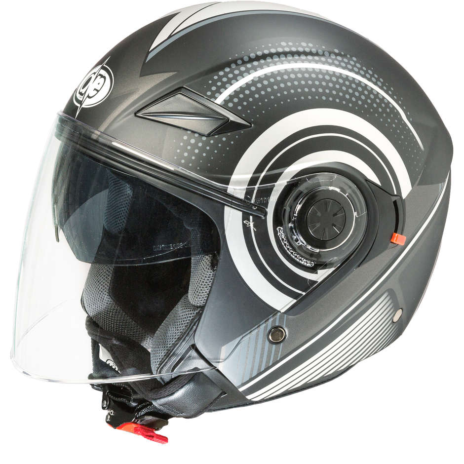 Double Visor Motorcycle Helmet Jet One Alfa Multi Black Gray
