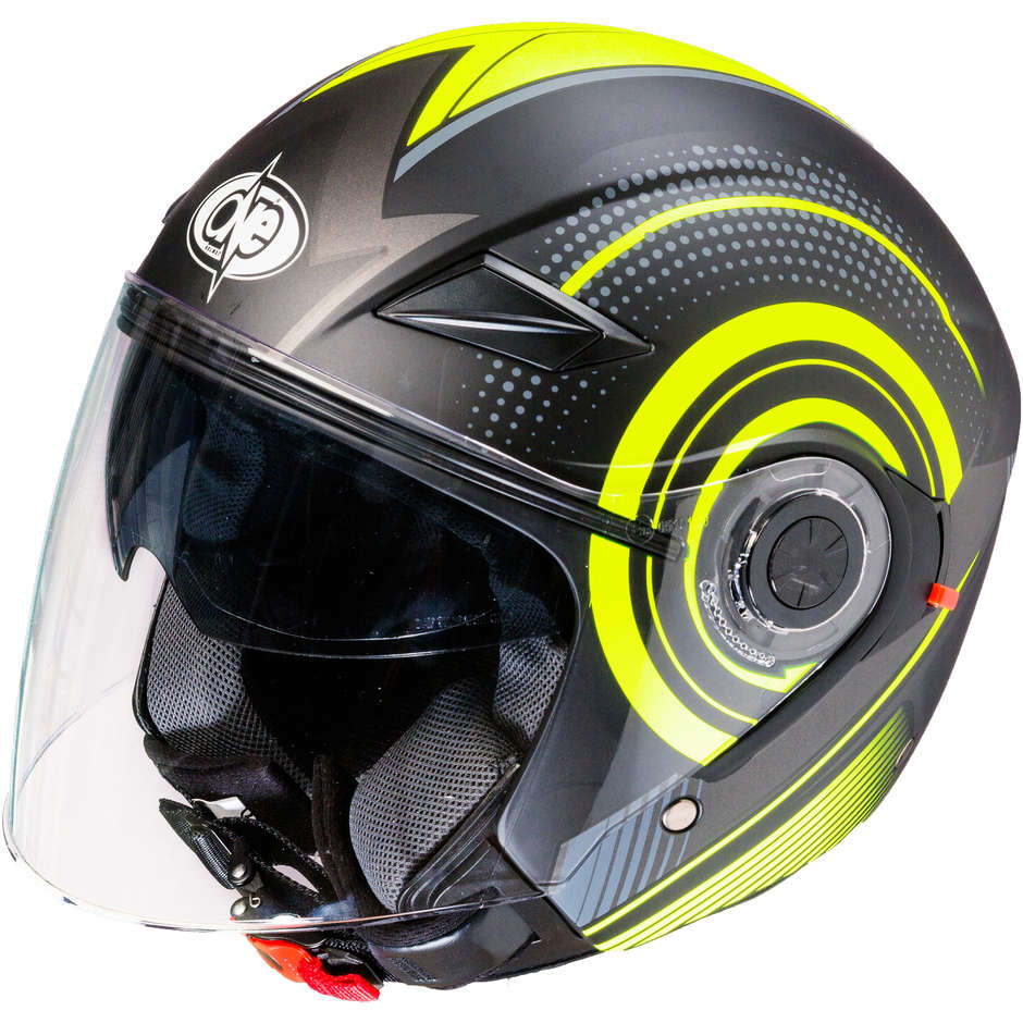 Double Visor Motorcycle Helmet Jet One Alfa Multi Black Yellow Fluo