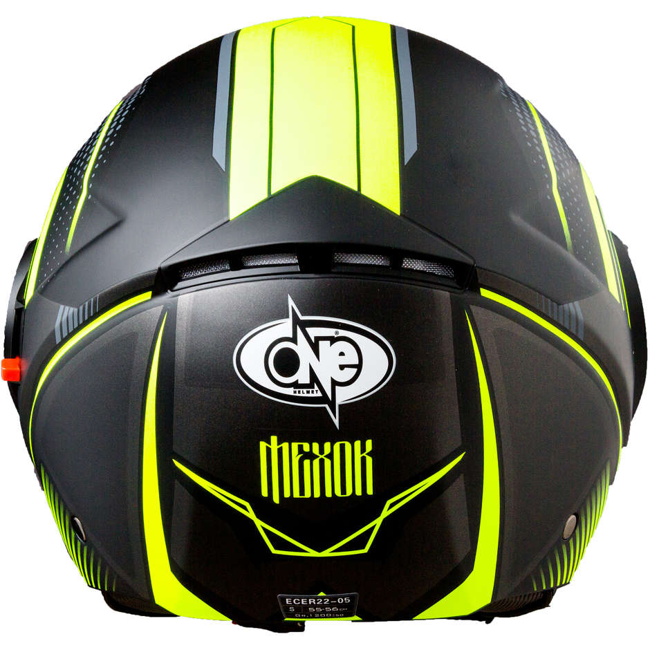 Double Visor Motorcycle Helmet Jet One Alfa Multi Black Yellow Fluo