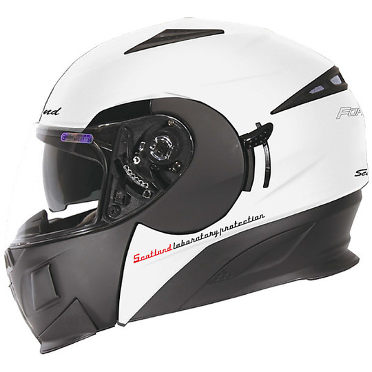 Double-Visor Motorcycle Helmet Modular Scotland Force 02.3 Glossy White
