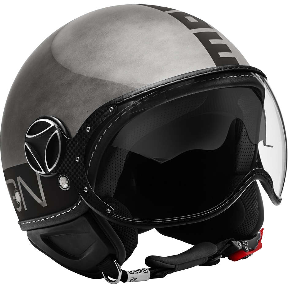 Double Visor Motorcycle Helmet Momo Design FGTR Fighter EVO Glossy Chrome Matt Black