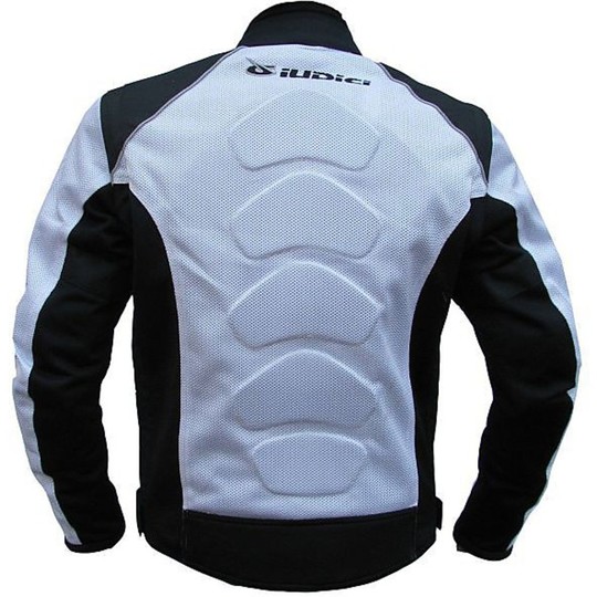 Drapeau italien Giudici de veste de moto d'été perforée avec des protections blanches sans manches