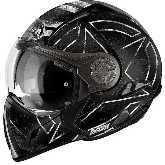 Dropdown Motorcycle Helmet Matt Black Airoh J106 Command