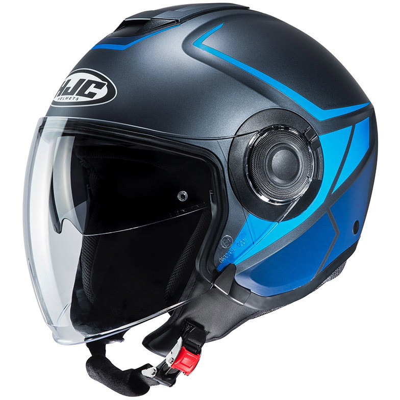 Dual Visor Jet Helmet HJC i40 CAMET MC2SF Black Blue