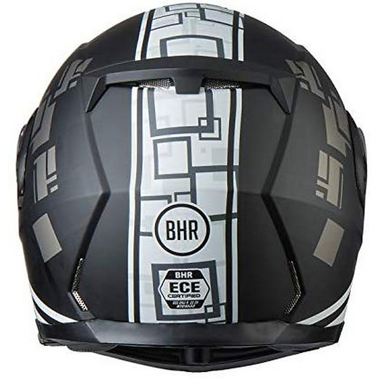 Dual Visor Modular Motorcycle Helmet BHR 805 POWER Black White