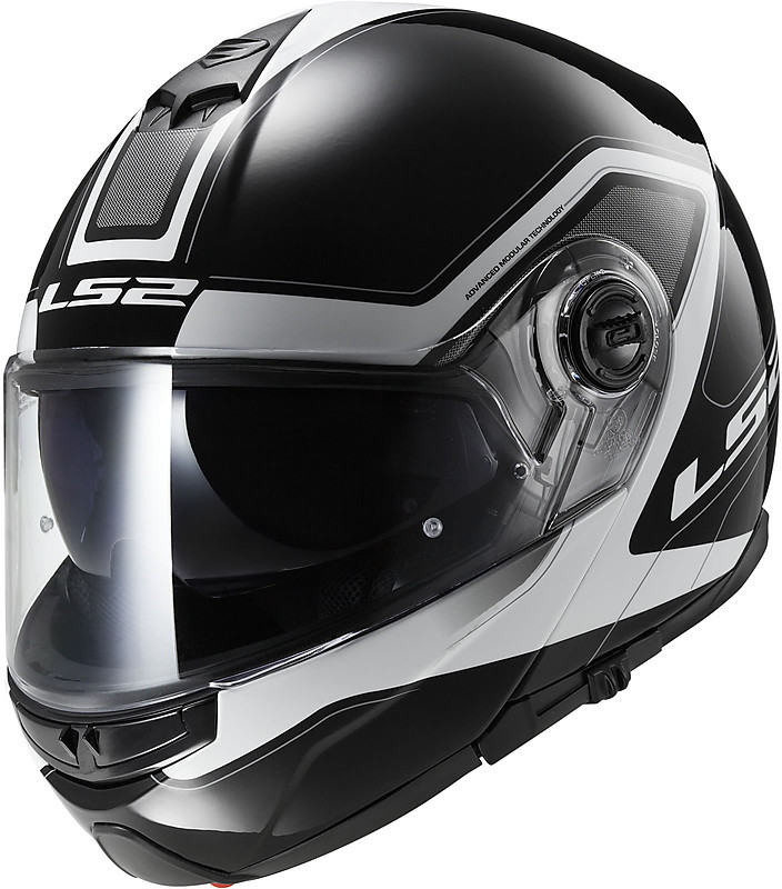 Dual Visor Modular Motorcycle Helmet LS2 FF 325 Black Strobe CIVIK For Sale Online - Outletmoto.eu