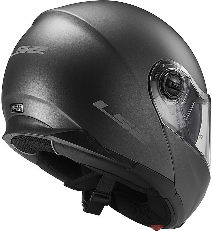 Dual Visor Modular Motorcycle Helmet LS2 FF 325 Strobe Matt Black For