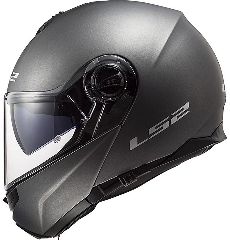 Dual Visor Modular Motorcycle Helmet LS2 FF 325 Strobe Titanium For
