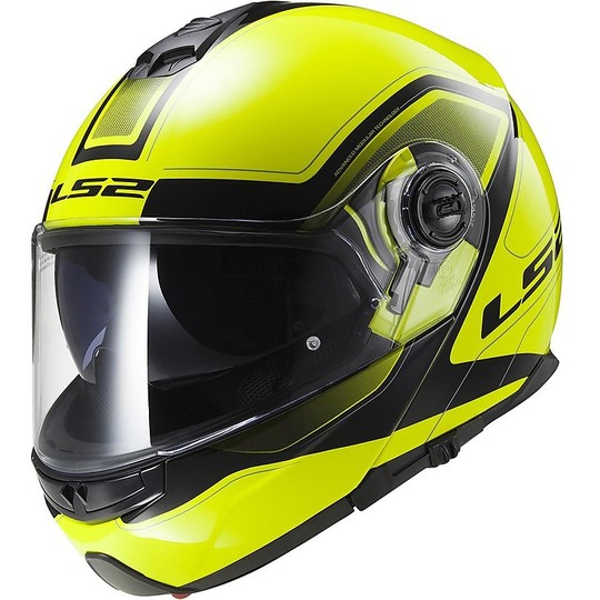 Dual Visor Modular Motorcycle Helmet LS2 FF325 Strobe CIVIK Hi-Vision