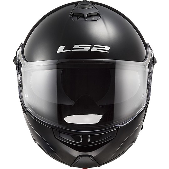 Dual Visor Modular Motorcycle Helmet LS2 FF325 Strobe Gloss Black
