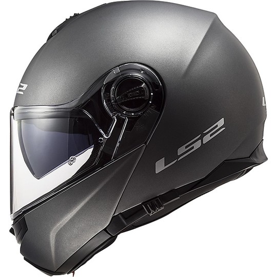 Dual Visor Modular Motorcycle Helmet LS2 FF325 Strobe Titanium