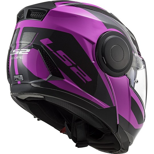 Dual Visor Modular Motorcycle Helmet Ls2 FF902 SCOPE Axis Black Pink