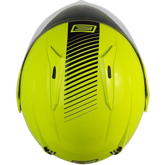 Dual Visor Modular Motorcycle Helmet Origin Riviera Line Fluorescent Yellow