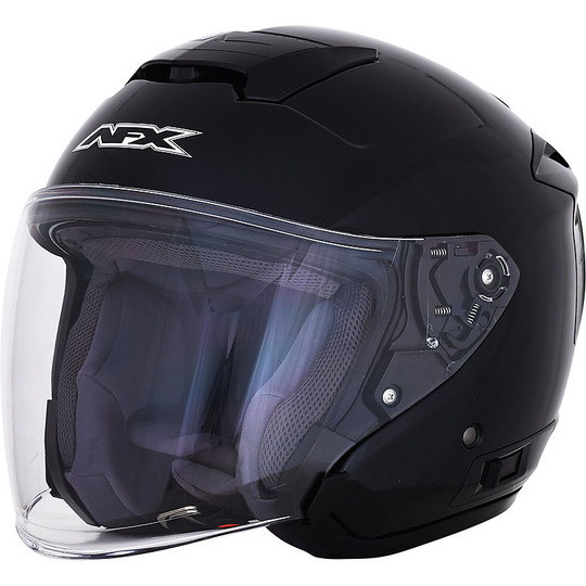 Dual Visor Motorcycle Helmet Jet AFX Fx-60 Glossy Black
