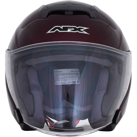 Dual Visor Motorcycle Helmet Jet AFX Fx-60 Red Dark Wine