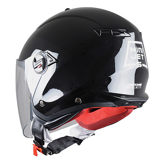 Dual Visor Motorcycle Helmet Jet Astone MiniJet S Gloss Black