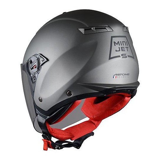 Dual Visor Motorcycle Helmet Jet Astone MiniJet S Titanium