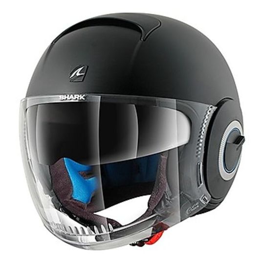 Dual Visor Motorcycle Helmet Jet Shark Nano Blank Matt Black