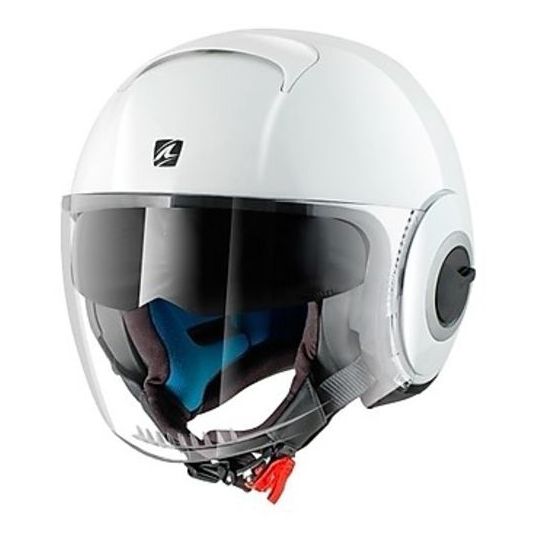 Dual Visor Motorcycle Helmet Jet Shark Nano Blank White Azur