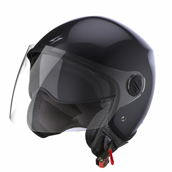 Dual Visor Motorcycle Helmet Jet Stormer Ace Glossy Black