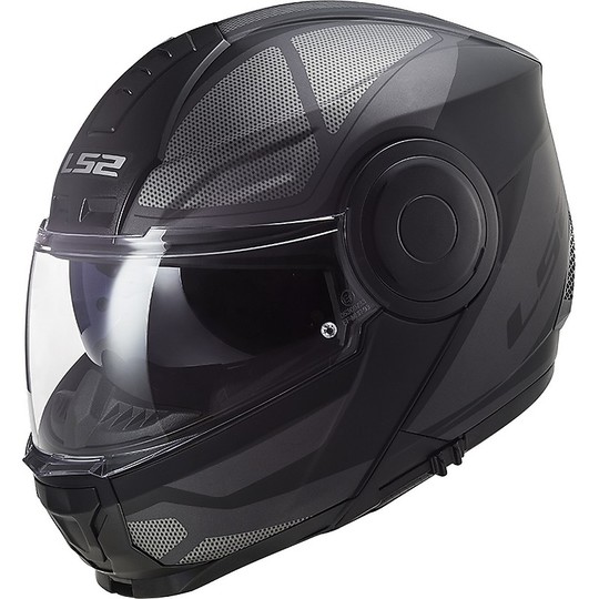 Dual Visor Motorcycle Modular Helmet Ls2 FF902 SCOPE Axis Black Titanium