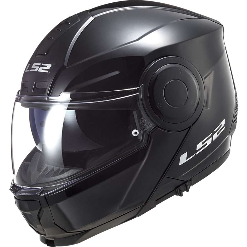 Dual Visor Motorcycle Modular Helmet Ls2 FF902 SCOPE Solid Glossy Black