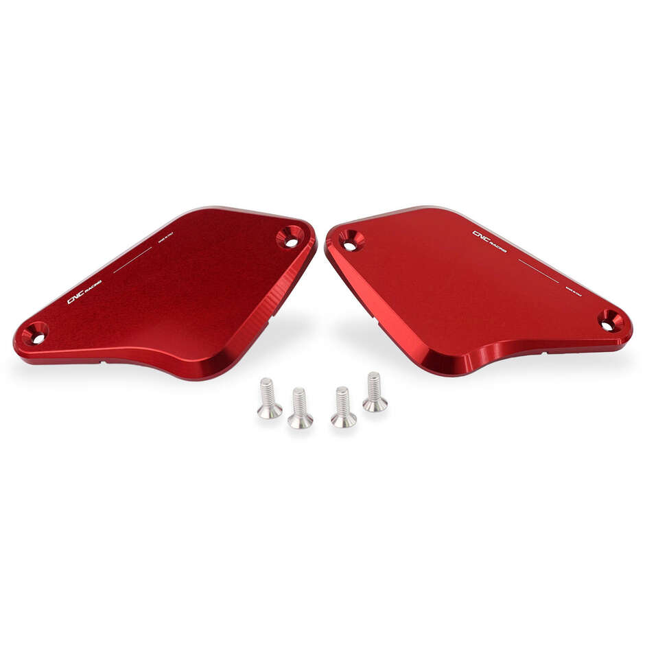 Ducati Brake and Clutch Fluid Reservoir Caps - Touch CNC Racing KT550 Red