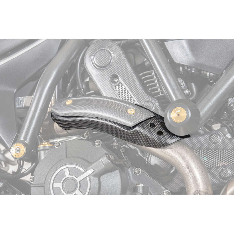 Ducati collector heat shield support - matt carbon CNC Racing ZA976 Matt