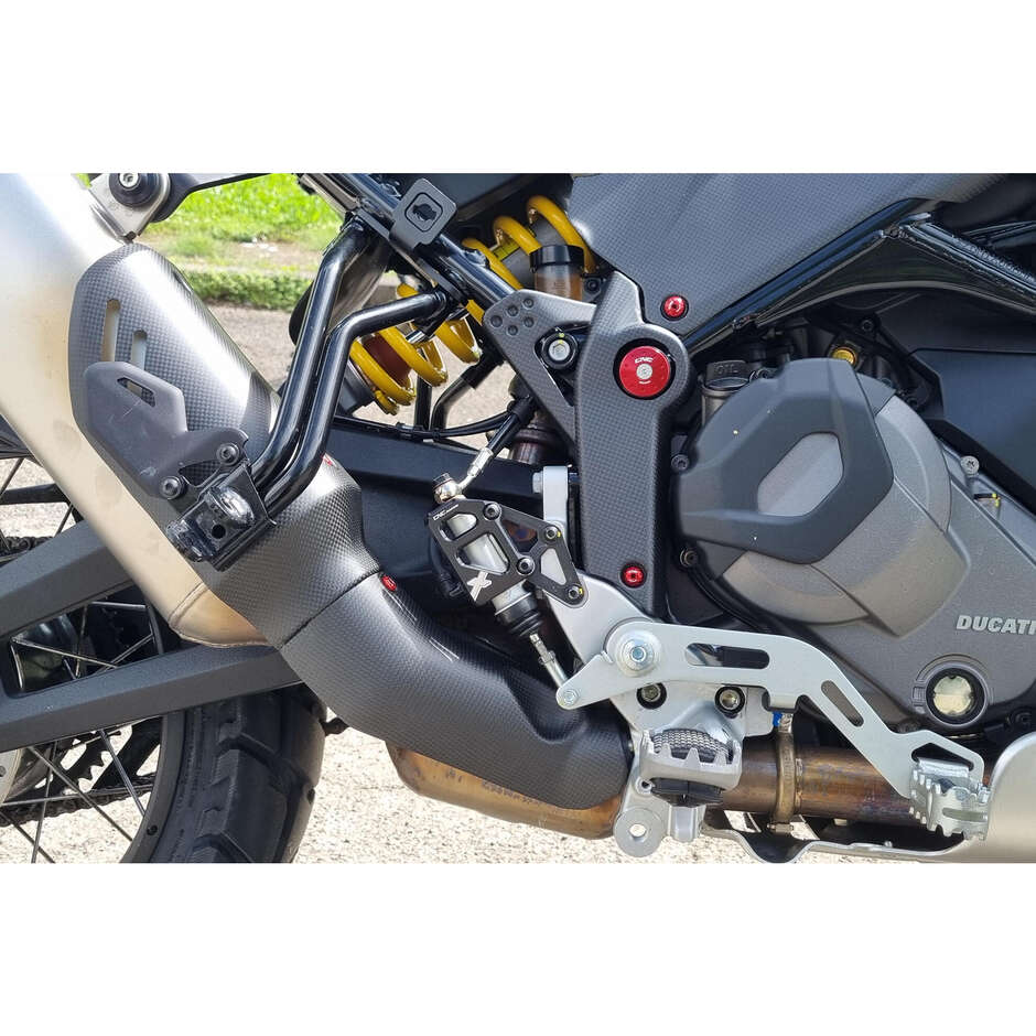 Ducati DesertX Full Exhaust Heat Shield - Carbon CNC Racing ZA242 Matt