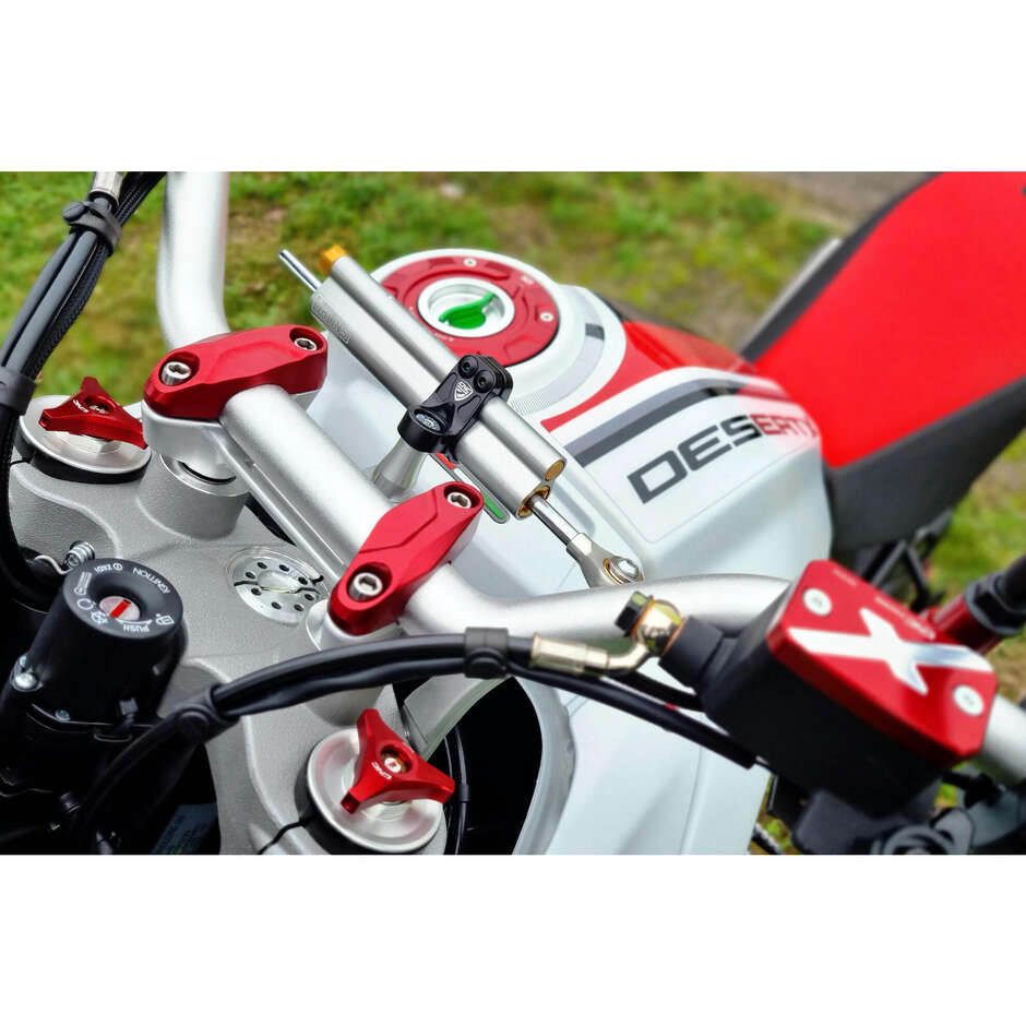 Ducati DesertX RM257 CNC Racing Red Handlebar Upper Clamp Kit