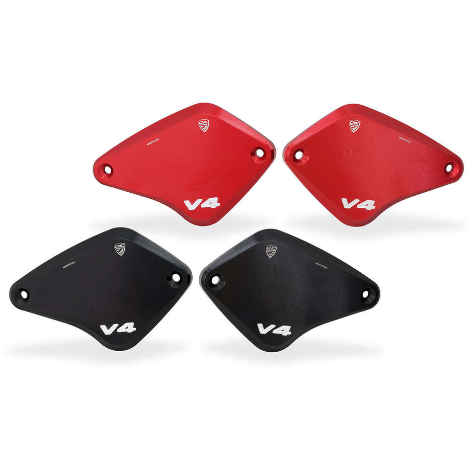 Ducati Diavel V4 Brake and Clutch Fluid Reservoir Caps - Touch Bicolor CNC Racing KT560 Red
