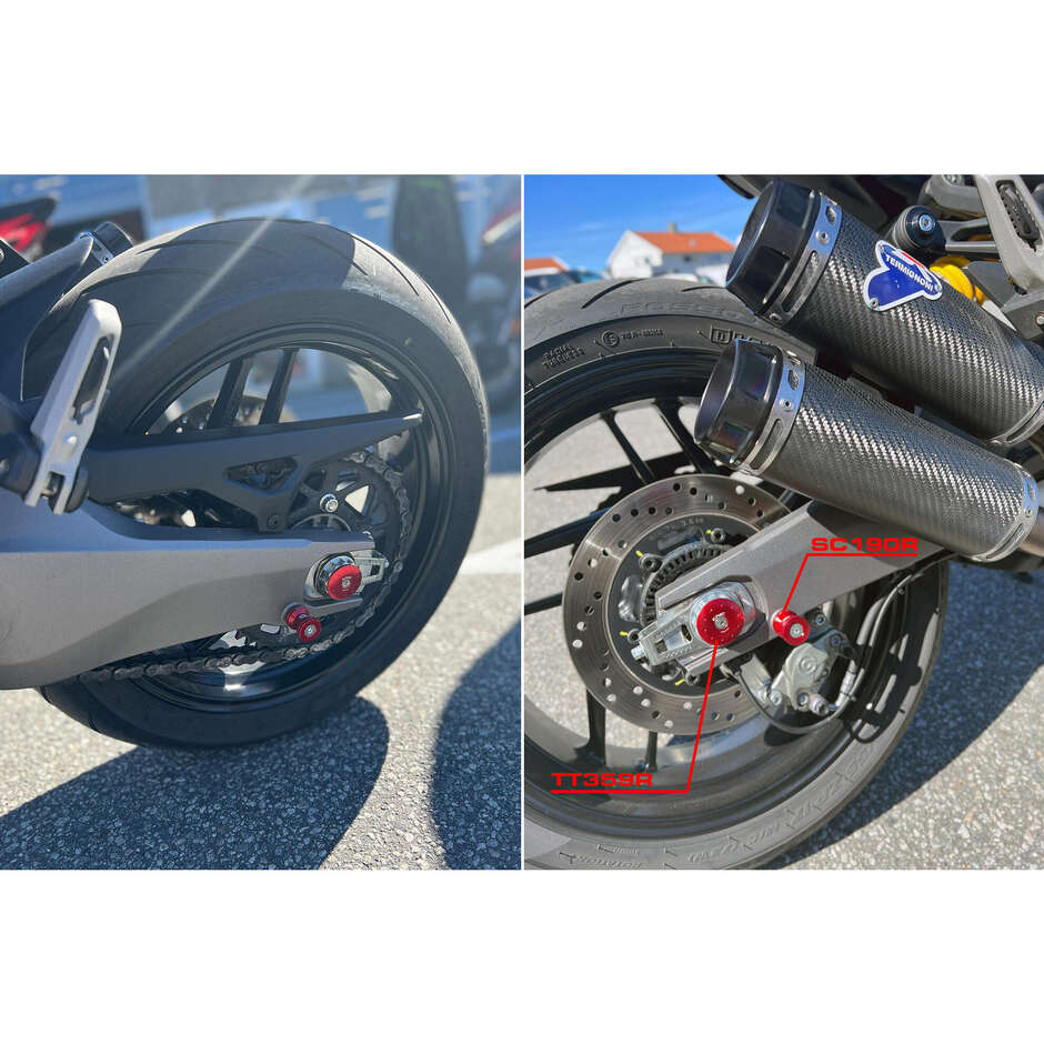 Ducati Hinterrad-Achskappe - Linke Seite CNC Racing TT359 Rot