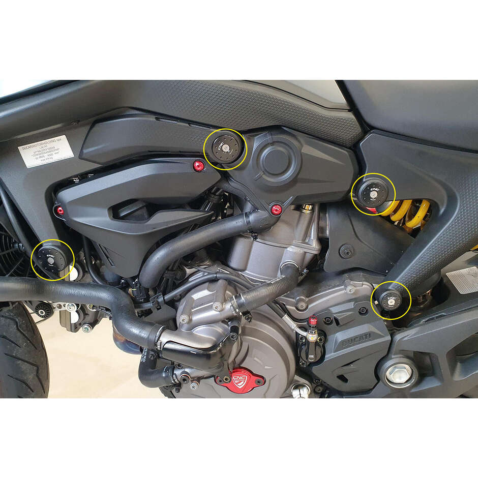 Ducati Monster 937 Frame Caps Kit CNC Racing TT365 Black