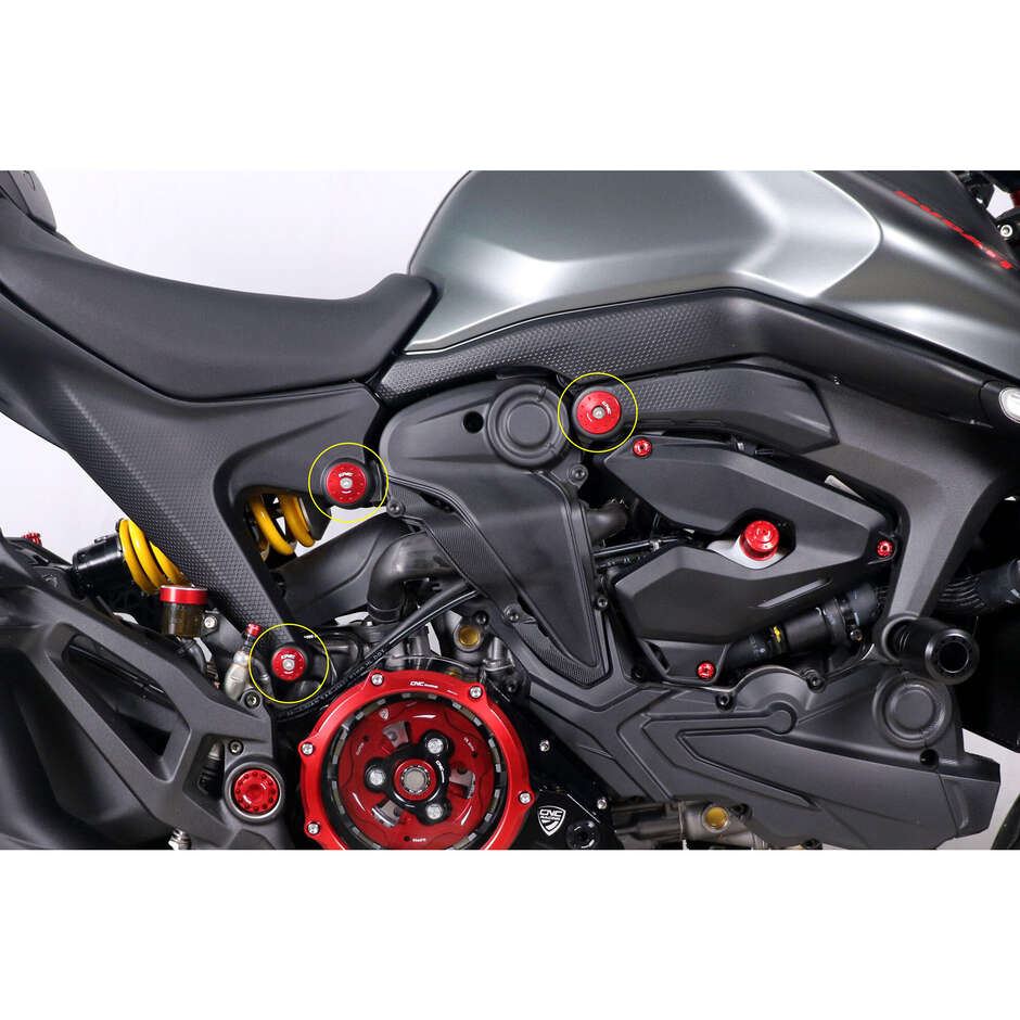 Ducati Monster 937 Frame Plug Kit (for TC325 Mounting) CNC Racing TT364 Red