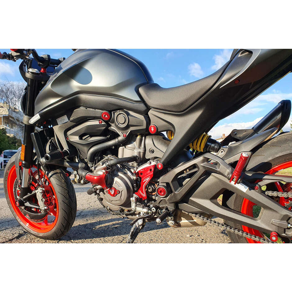 Ducati Monster 937 Frame Plug Kit (for TC325 Mounting) CNC Racing TT364 Red